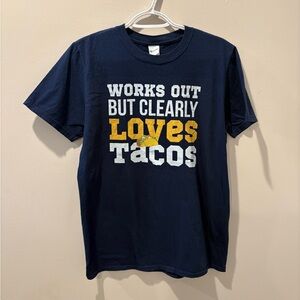 Gildan Navy 'Loves Tacos' Graphic Tee